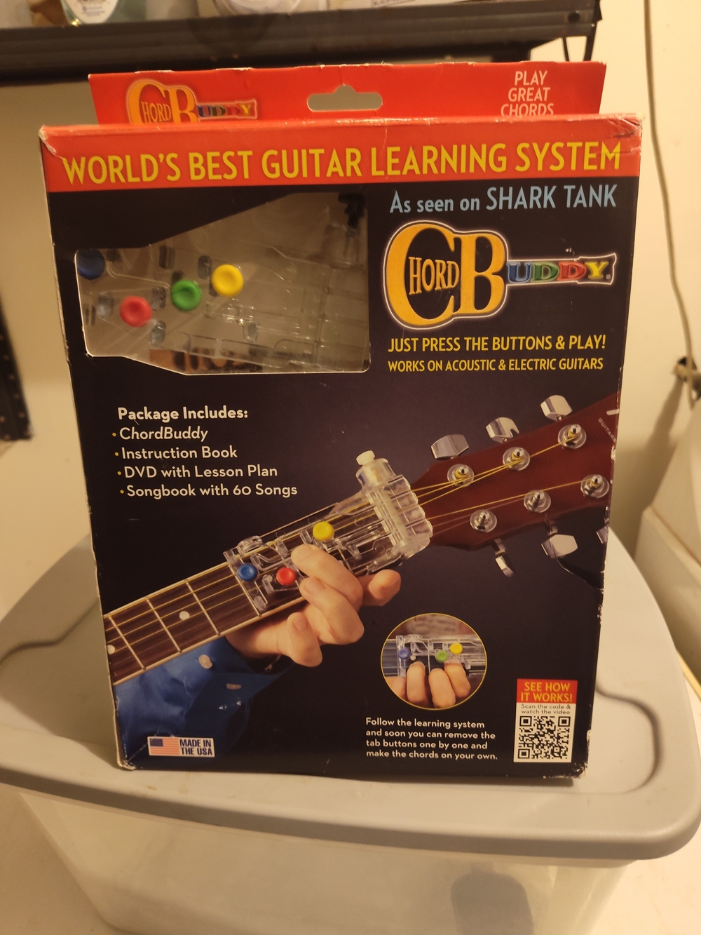 Guitar Learning System - Clear with Multi-Color Buttons - Picture 1 of 1